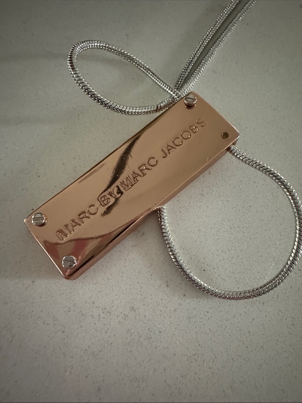 Marc by Marc Jacobs Rose Gold and Silver Bar Necklace